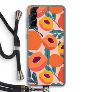 CaseCompany Perzik: Samsung Galaxy S21 Plus Transparant Hoesje met koord