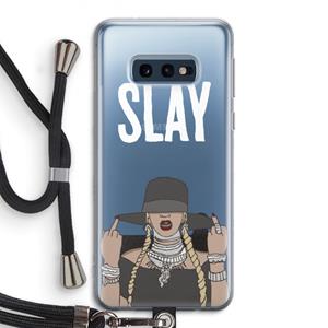 CaseCompany Slay All Day: Samsung Galaxy S10e Transparant Hoesje met koord