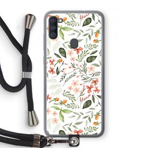CaseCompany Sweet little flowers: Samsung Galaxy A11 Transparant Hoesje met koord