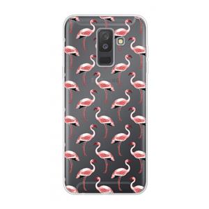 CaseCompany Flamingoprint groen: Samsung Galaxy A6 Plus (2018) Transparant Hoesje