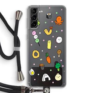 CaseCompany Happy bento friends: Samsung Galaxy S21 Plus Transparant Hoesje met koord