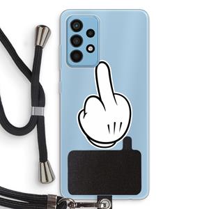 CaseCompany Middle finger black: Samsung Galaxy A52 Transparant Hoesje met koord