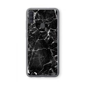 CaseCompany Zwart Marmer 2: Samsung Galaxy A11 Transparant Hoesje