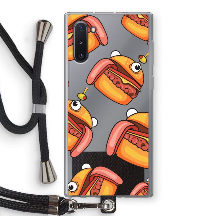 CaseCompany Hamburger: Samsung Galaxy Note 10 Transparant Hoesje met koord