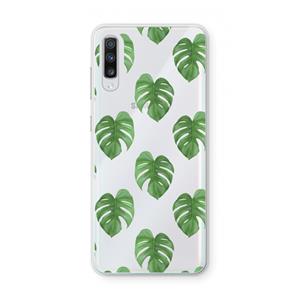 CaseCompany Monstera leaves: Samsung Galaxy A70 Transparant Hoesje