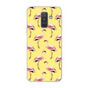 CaseCompany Flamingo's geel: Samsung Galaxy A6 Plus (2018) Transparant Hoesje
