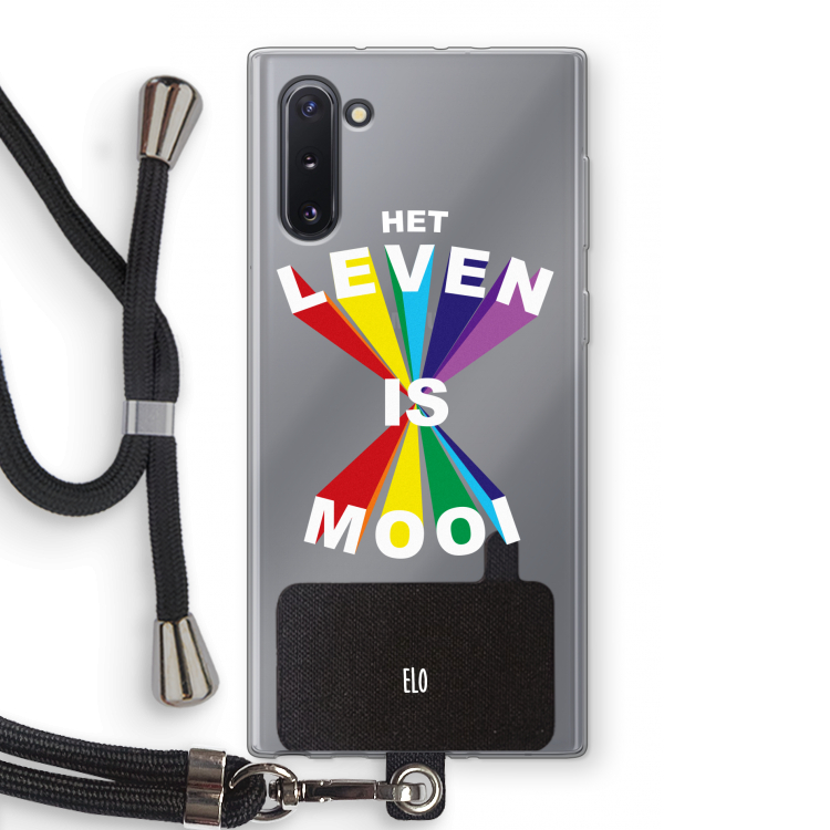 CaseCompany Het Leven Is Mooi: Samsung Galaxy Note 10 Transparant Hoesje met koord