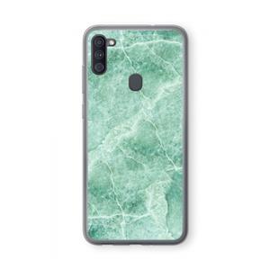 CaseCompany Groen marmer: Samsung Galaxy A11 Transparant Hoesje