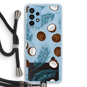CaseCompany Kokosnoot roze: Samsung Galaxy A52 Transparant Hoesje met koord