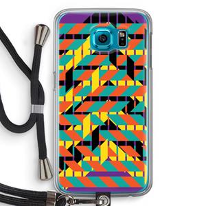 CaseCompany Skew Bee 2: Samsung Galaxy S6 Transparant Hoesje met koord