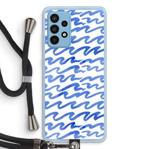 CaseCompany Blauwe golven: Samsung Galaxy A52 Transparant Hoesje met koord