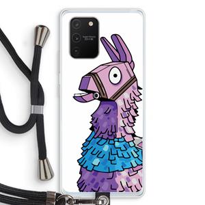 CaseCompany Lama: Samsung Galaxy S10 Lite Transparant Hoesje met koord