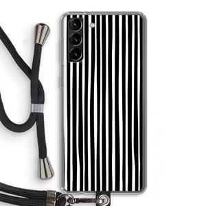 CaseCompany Stripes: Samsung Galaxy S21 Plus Transparant Hoesje met koord