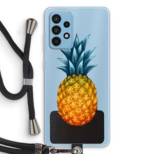 CaseCompany Grote ananas: Samsung Galaxy A52 Transparant Hoesje met koord
