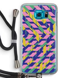 CaseCompany Skew Blush 1: Samsung Galaxy S6 Transparant Hoesje met koord
