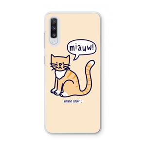 CaseCompany Miauw: Samsung Galaxy A70 Transparant Hoesje