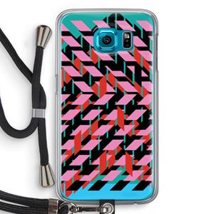 CaseCompany Skew Blush 2: Samsung Galaxy S6 Transparant Hoesje met koord