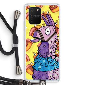CaseCompany Loot Burger: Samsung Galaxy S10 Lite Transparant Hoesje met koord