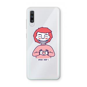 CaseCompany Hartje: Samsung Galaxy A70 Transparant Hoesje