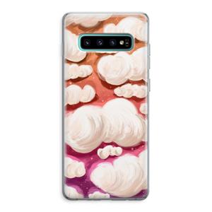 CaseCompany Katoen Wolken: Samsung Galaxy S10 Plus Transparant Hoesje