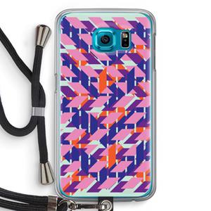 CaseCompany Skew Blush 3: Samsung Galaxy S6 Transparant Hoesje met koord