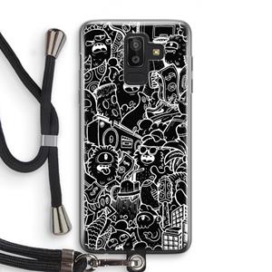 CaseCompany Vexx Black City : Samsung Galaxy J8 (2018) Transparant Hoesje met koord