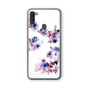 CaseCompany Waterverf bloemen: Samsung Galaxy A11 Transparant Hoesje