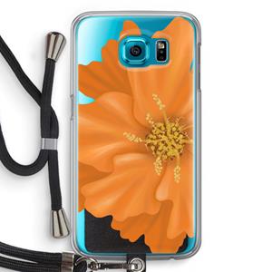 CaseCompany Orange Ellila flower: Samsung Galaxy S6 Transparant Hoesje met koord