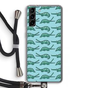 CaseCompany Kroko: Samsung Galaxy S21 Plus Transparant Hoesje met koord