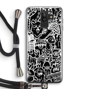 CaseCompany Vexx Black Mixtape: Samsung Galaxy J8 (2018) Transparant Hoesje met koord