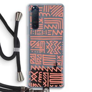 CaseCompany Marrakech Pink: Sony Xperia 5 II Transparant Hoesje met koord