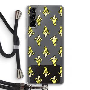 CaseCompany Bananas: Samsung Galaxy S21 Plus Transparant Hoesje met koord