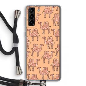 CaseCompany Kameel: Samsung Galaxy S21 Plus Transparant Hoesje met koord