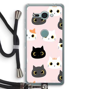 CaseCompany Katten: Sony Xperia XZ2 Compact Transparant Hoesje met koord