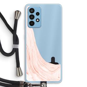 CaseCompany Peach bath: Samsung Galaxy A52 Transparant Hoesje met koord