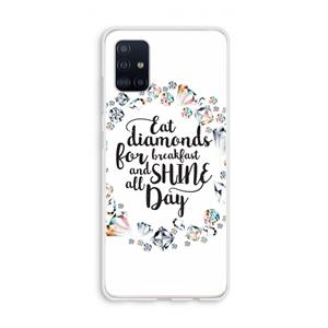 CaseCompany Diamonds: Galaxy A51 4G Transparant Hoesje