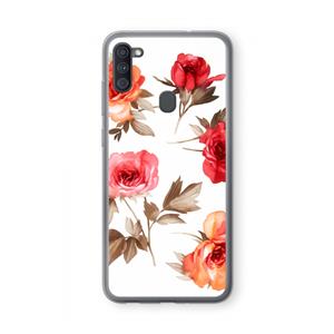 CaseCompany Roosjes: Samsung Galaxy A11 Transparant Hoesje