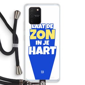 CaseCompany Laat de zon in je hart: Samsung Galaxy S10 Lite Transparant Hoesje met koord