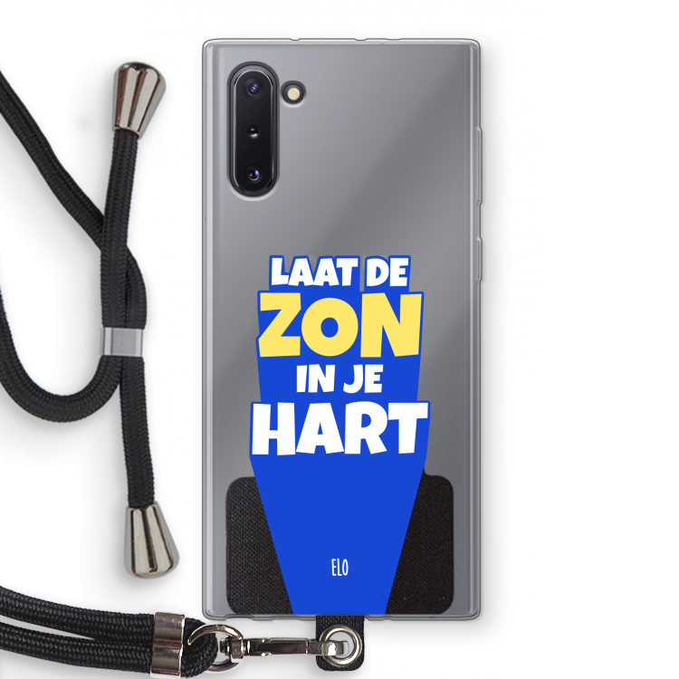 CaseCompany Laat de zon in je hart: Samsung Galaxy Note 10 Transparant Hoesje met koord