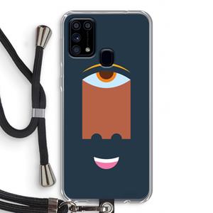 CaseCompany Mono M: Samsung Galaxy M31 Transparant Hoesje met koord