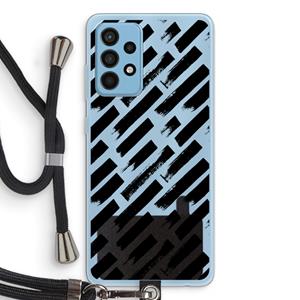 CaseCompany Zwarte vegen: Samsung Galaxy A52 Transparant Hoesje met koord