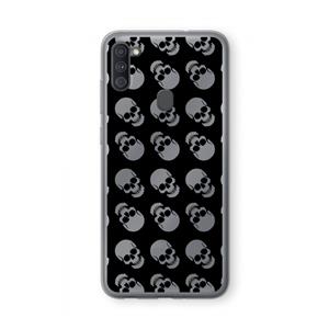 CaseCompany Musketon Skulls: Samsung Galaxy A11 Transparant Hoesje