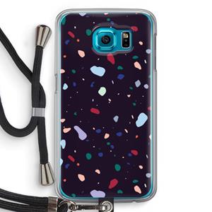CaseCompany Dark Rounded Terrazzo: Samsung Galaxy S6 Transparant Hoesje met koord
