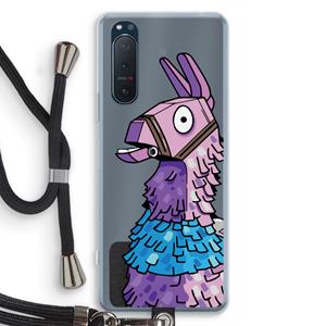 CaseCompany Lama: Sony Xperia 5 II Transparant Hoesje met koord