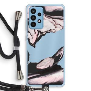 CaseCompany Roze stroom: Samsung Galaxy A52 Transparant Hoesje met koord