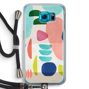 CaseCompany Bold Rounded Shapes: Samsung Galaxy S6 Transparant Hoesje met koord