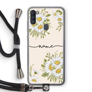 CaseCompany Daisies: Samsung Galaxy A11 Transparant Hoesje met koord