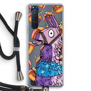 CaseCompany Loot Burger: Sony Xperia 5 II Transparant Hoesje met koord