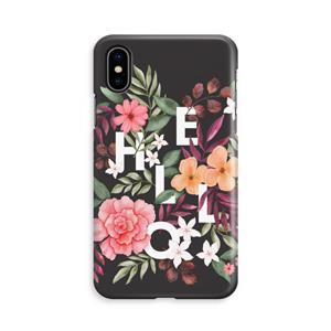 CaseCompany Hello in flowers: iPhone Xs Volledig Geprint Hoesje