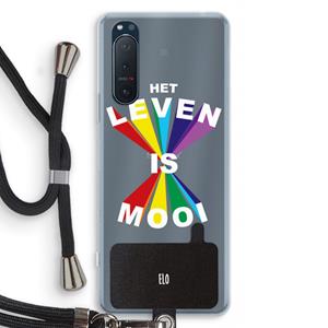 CaseCompany Het Leven Is Mooi: Sony Xperia 5 II Transparant Hoesje met koord